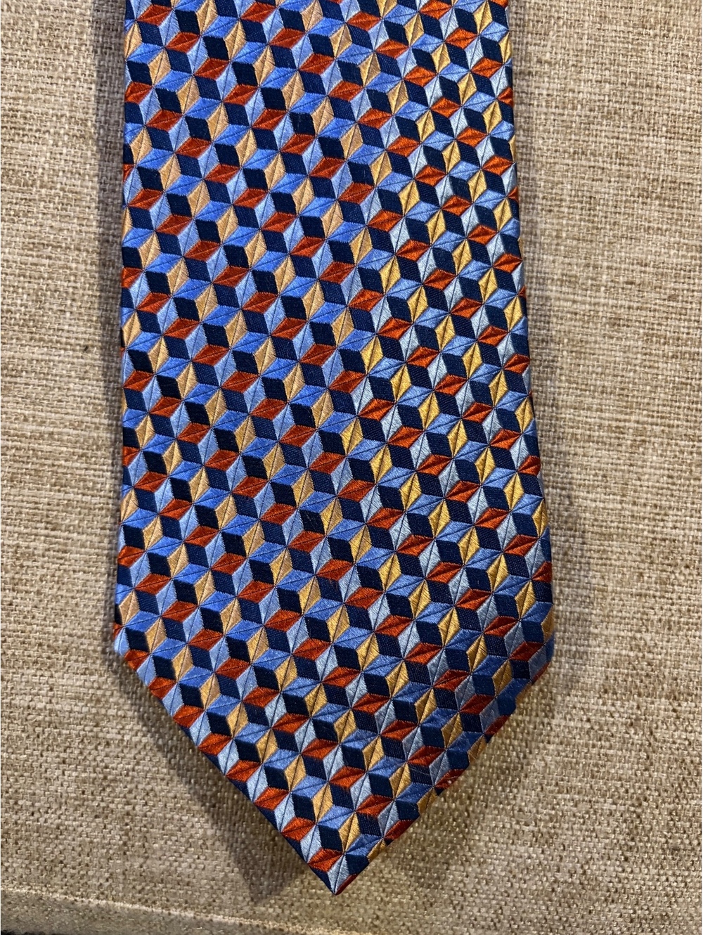 Paul Fredrick Geometric Pattern 100% Silk Men’s Tie